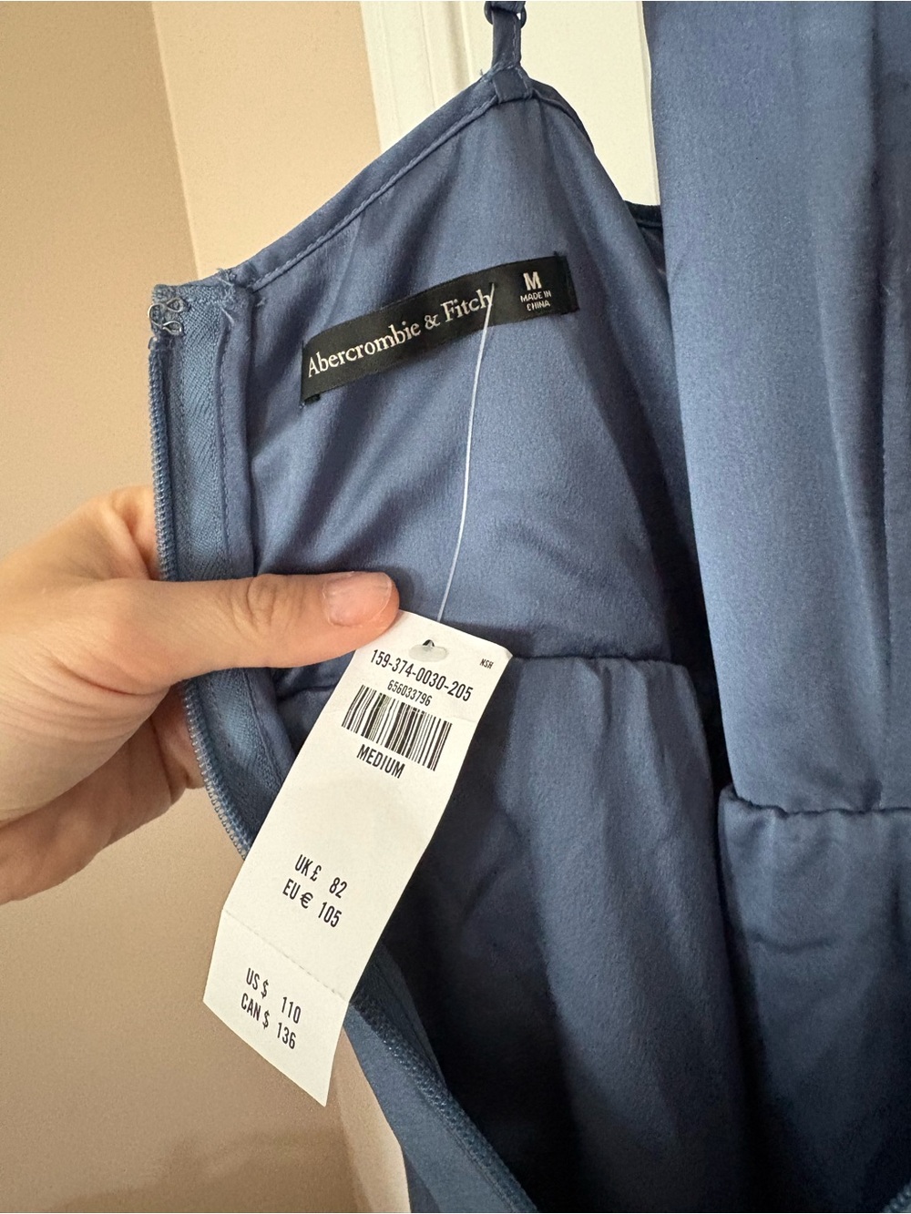 Abercrombie & Fitch Dusty Blue Pleated Mini Dress - Picture 4 of 5